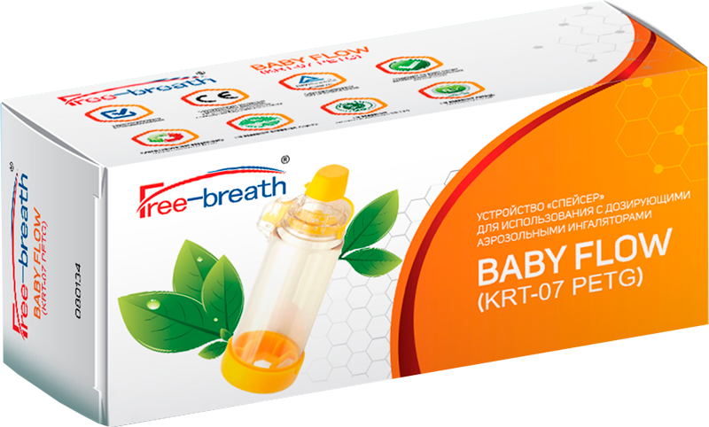 Спейсер для ингаляций Free-breath Baby Flow (KRT-07 PETG) - упаковка